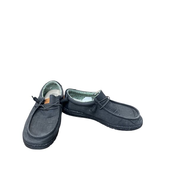 Hey Dude Other - Hey Dude Wally Mens Charcoal Gray Black Washed Canvas Loafers shoes Sz 12 SKU 95